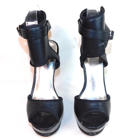 Bakers Shoes Bakers Black Darline High Heel Ankle Wrap Sandals Size
